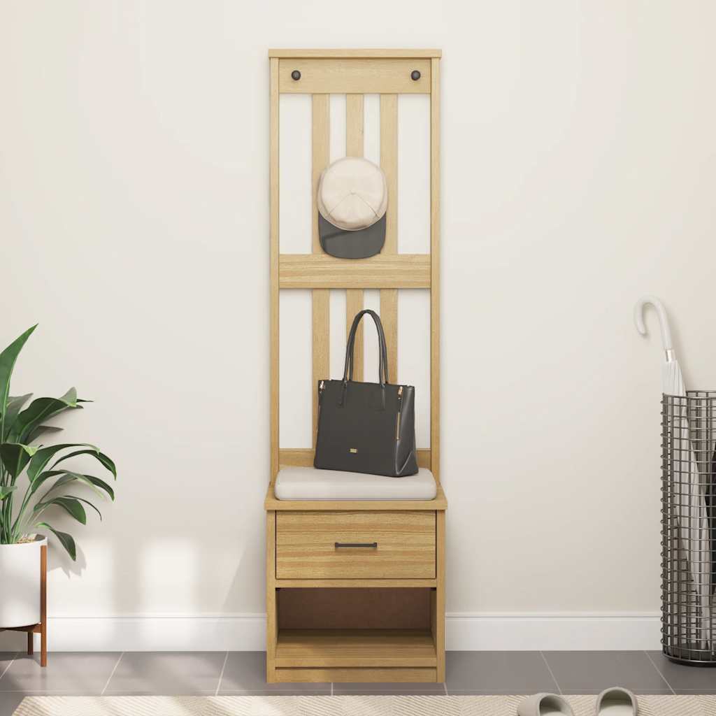 Albero da Ingresso SANDNES 45x40x159,5 cm in Legno di Pino | homemem39