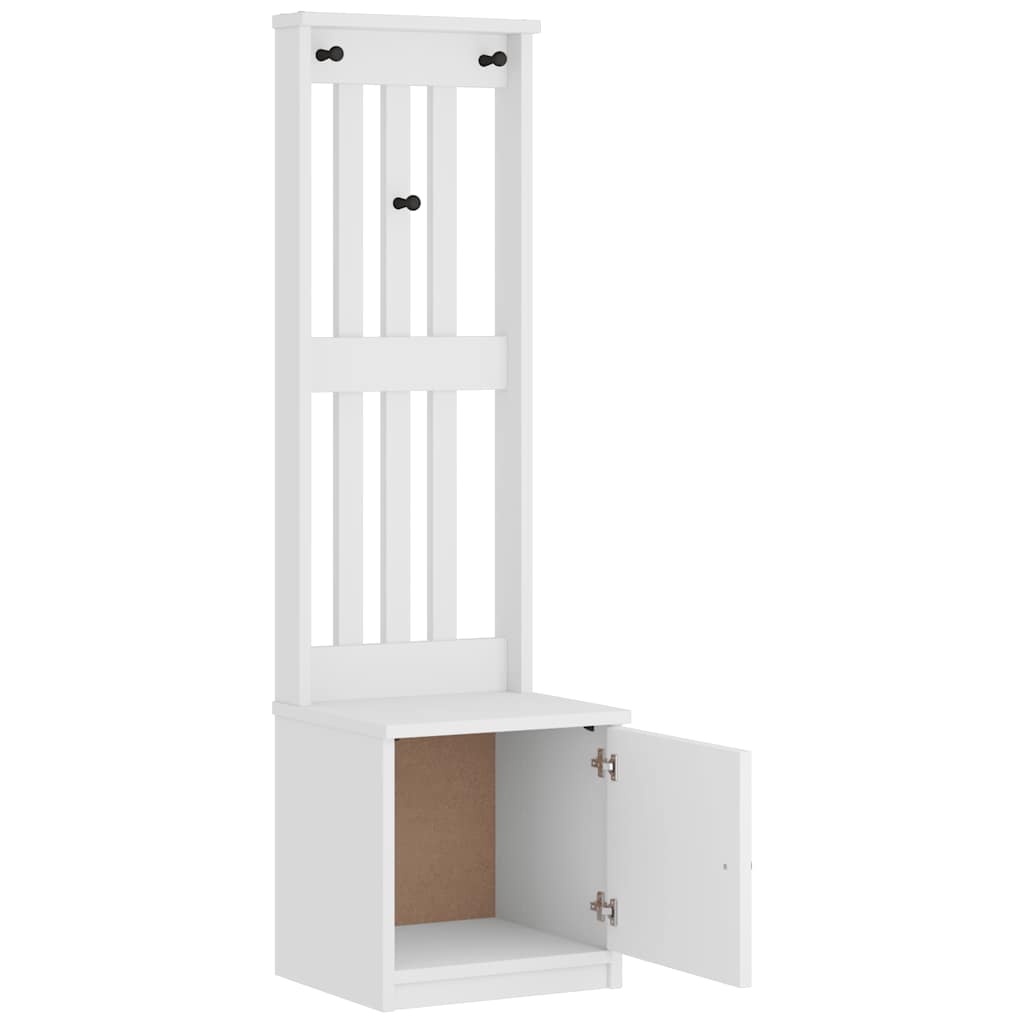 Albero da Ingresso SANDNES Bianco 45x40x159,5 cm Legno di Pino | homemem39