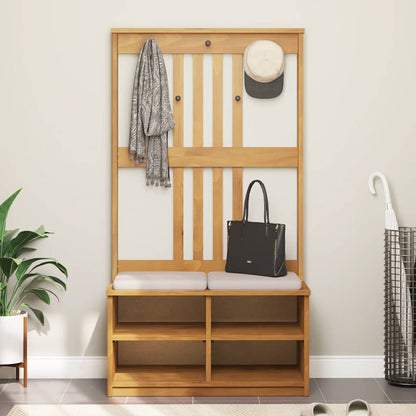 Albero da Ingresso SANDNES 87x40x159,5 cm in Legno di Pino