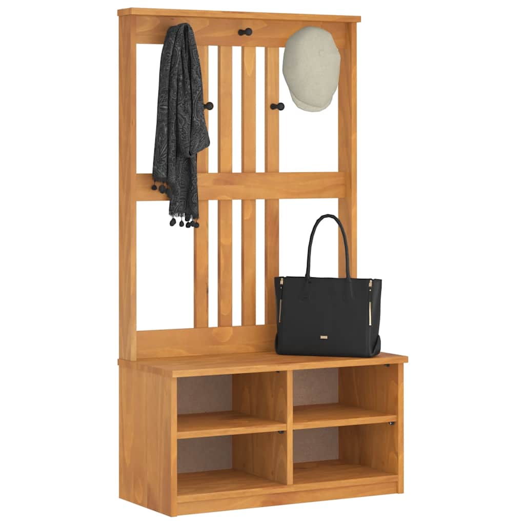 Albero da Ingresso SANDNES 87x40x159,5 cm in Legno di Pino