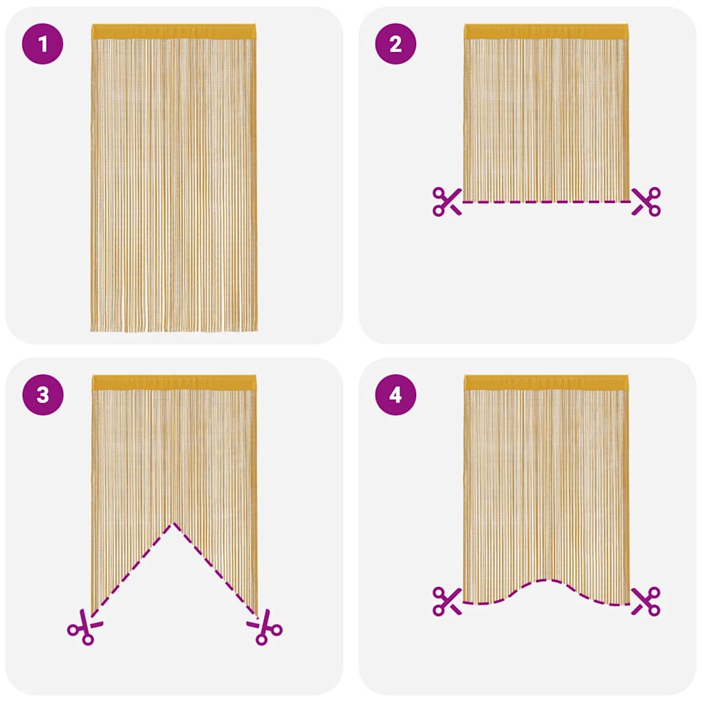 Tende a Filo 2 pz Oro 140x250 cm | homemem39