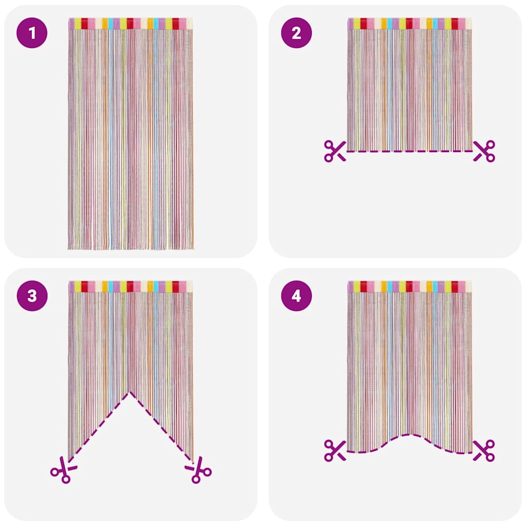 Tende a Filo 2 pz Multicolore 140x250 cm | homemem39