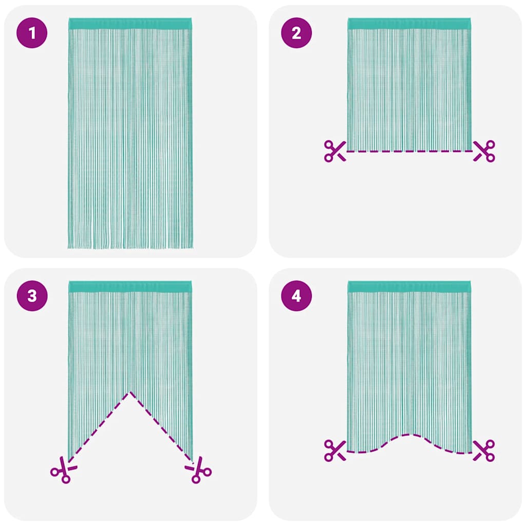 Tende a Filo 2 pz Turchese 100x250 cm | homemem39