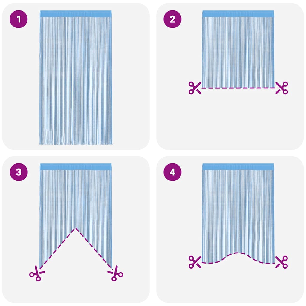 Tende a Filo 2 pz Azzurro 100x250 cm | homemem39