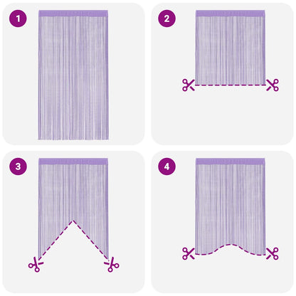 Tende a Filo 2 pz Viola 100x250 cm | homemem39