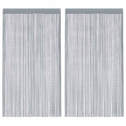 Tende a Filo 2 pz Grigio Chiaro 100x250 cm | homemem39