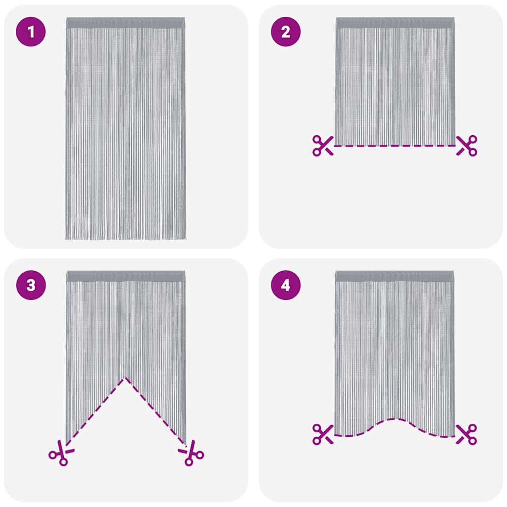 Tende a Filo 2 pz Grigio Chiaro 140x250 cm | homemem39