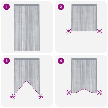 Tende a Filo 2 pz Grigio Chiaro 140x250 cm | homemem39