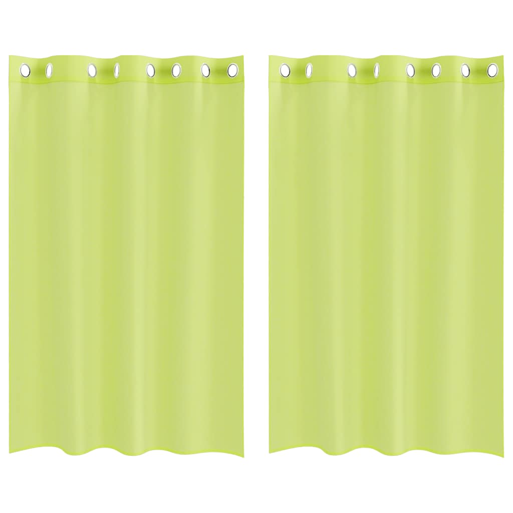 Tende in Voile con Occhielli 2 pz Verde Mela 140x175 cm | homemem39