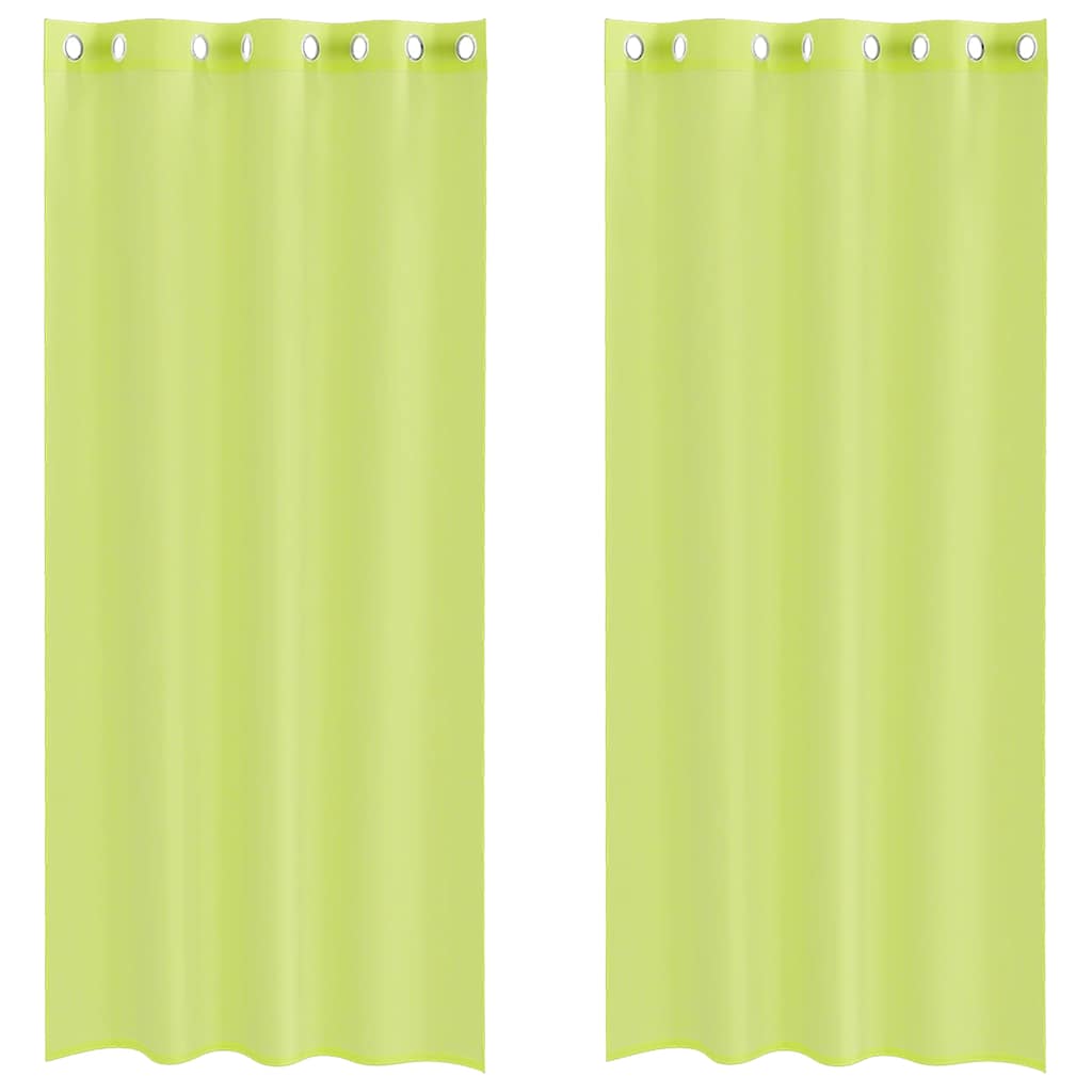 Tende in Voile con Occhielli 2 pz Verde Mela 140x225 cm | homemem39