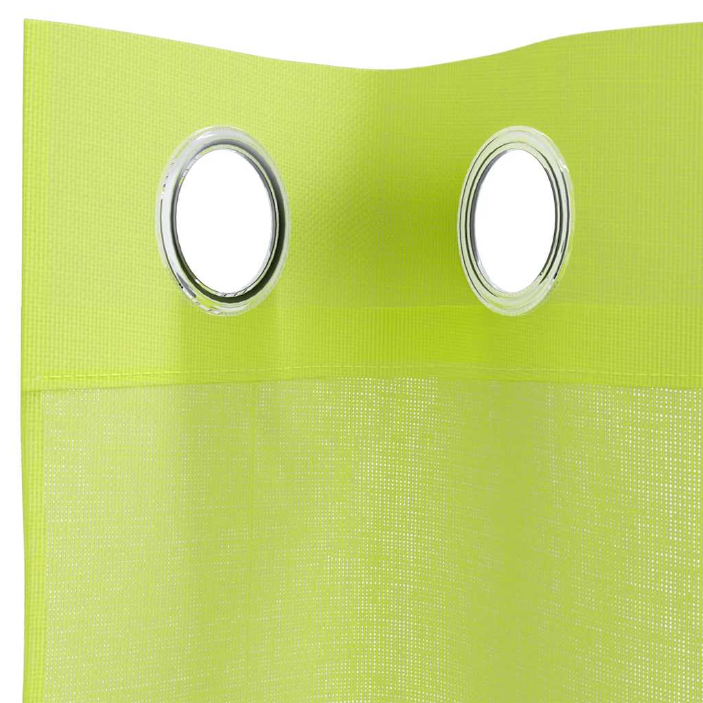 Tende in Voile con Occhielli 2 pz Verde Mela 140x225 cm