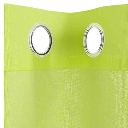 Tende in Voile con Occhielli 2 pz Verde Mela 140x225 cm