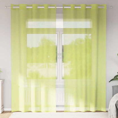 Tende in Voile con Occhielli 2 pz Verde Mela 140x225 cm | homemem39
