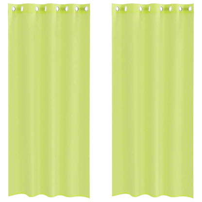 Tende in Voile con Occhielli 2 pz Verde Mela 140x245 cm | homemem39