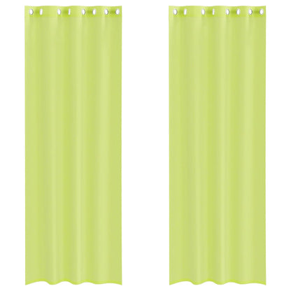 Tende in Voile con Occhielli 2 pz Verde Mela 140x260 cm | homemem39