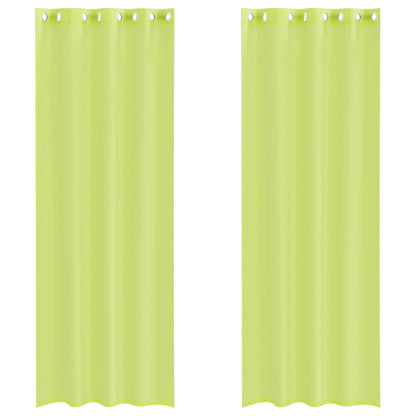 Tende in Voile con Occhielli 2 pz Verde Mela 140x260 cm