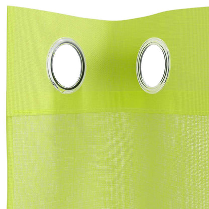 Tende in Voile con Occhielli 2 pz Verde Mela 140x300 cm