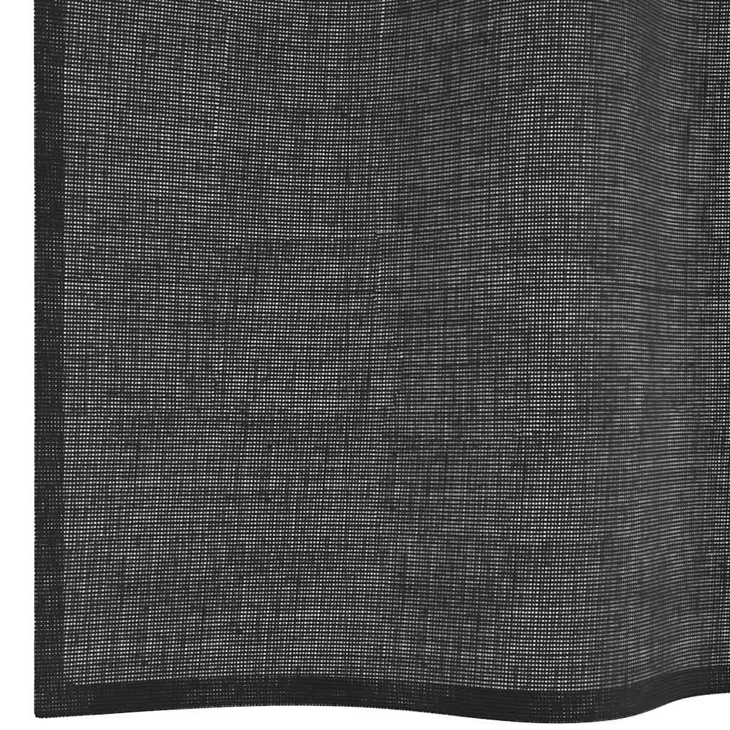 Tende in Voile con Occhielli 2 pz Nero 140x140 cm | homemem39