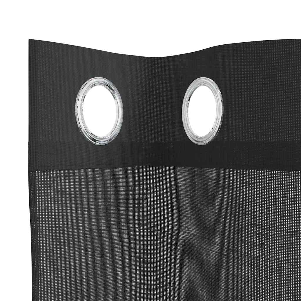 Tende in Voile con Occhielli 2 pz Nero 140x225 cm | homemem39
