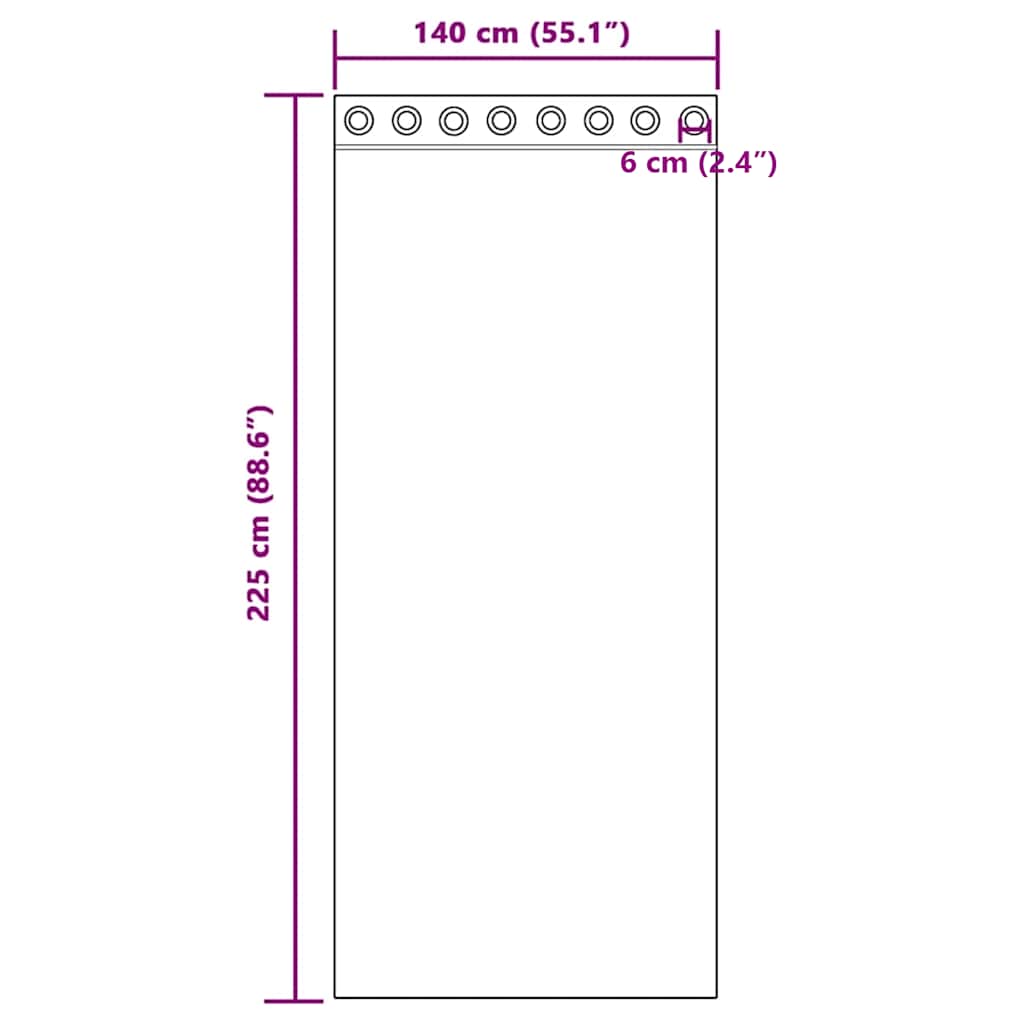 Tende in Voile con Occhielli 2 pz Nero 140x225 cm | homemem39