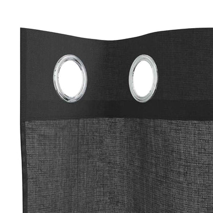 Tende in Voile con Occhielli 2 pz Nero 140x245 cm | homemem39
