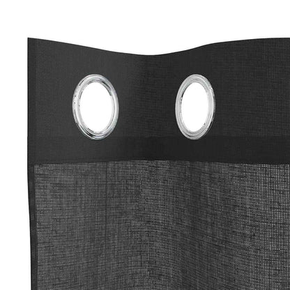 Tende in Voile con Occhielli 2 pz Nero 140x300 cm