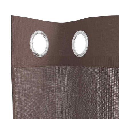 Tende in Voile con Occhielli 2 pz Marrone 140x140 cm | homemem39