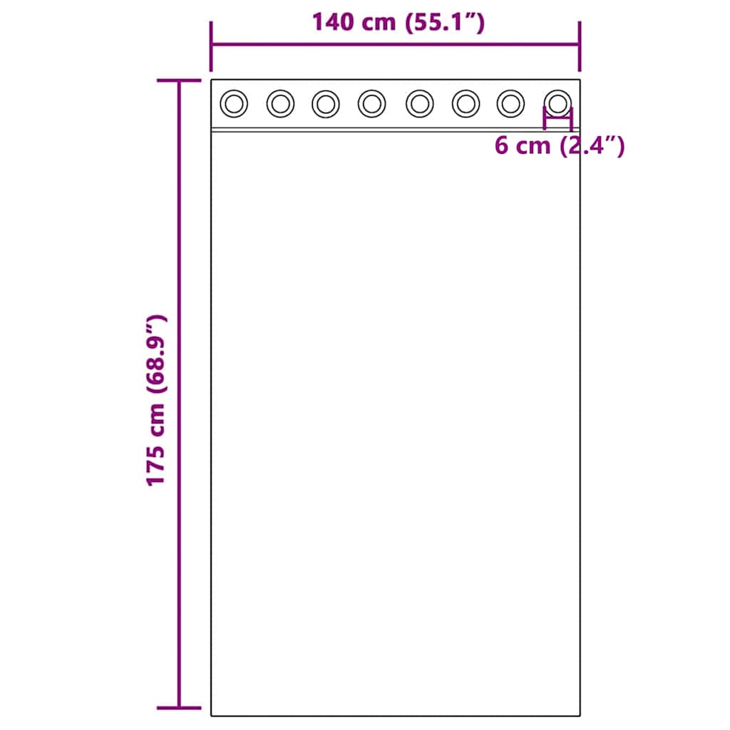 Tende in Voile con Occhielli 2 pz Marrone 140x175 cm | homemem39