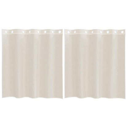 Tende in Voile con Occhielli 2 pz Crema 140x140 cm | homemem39