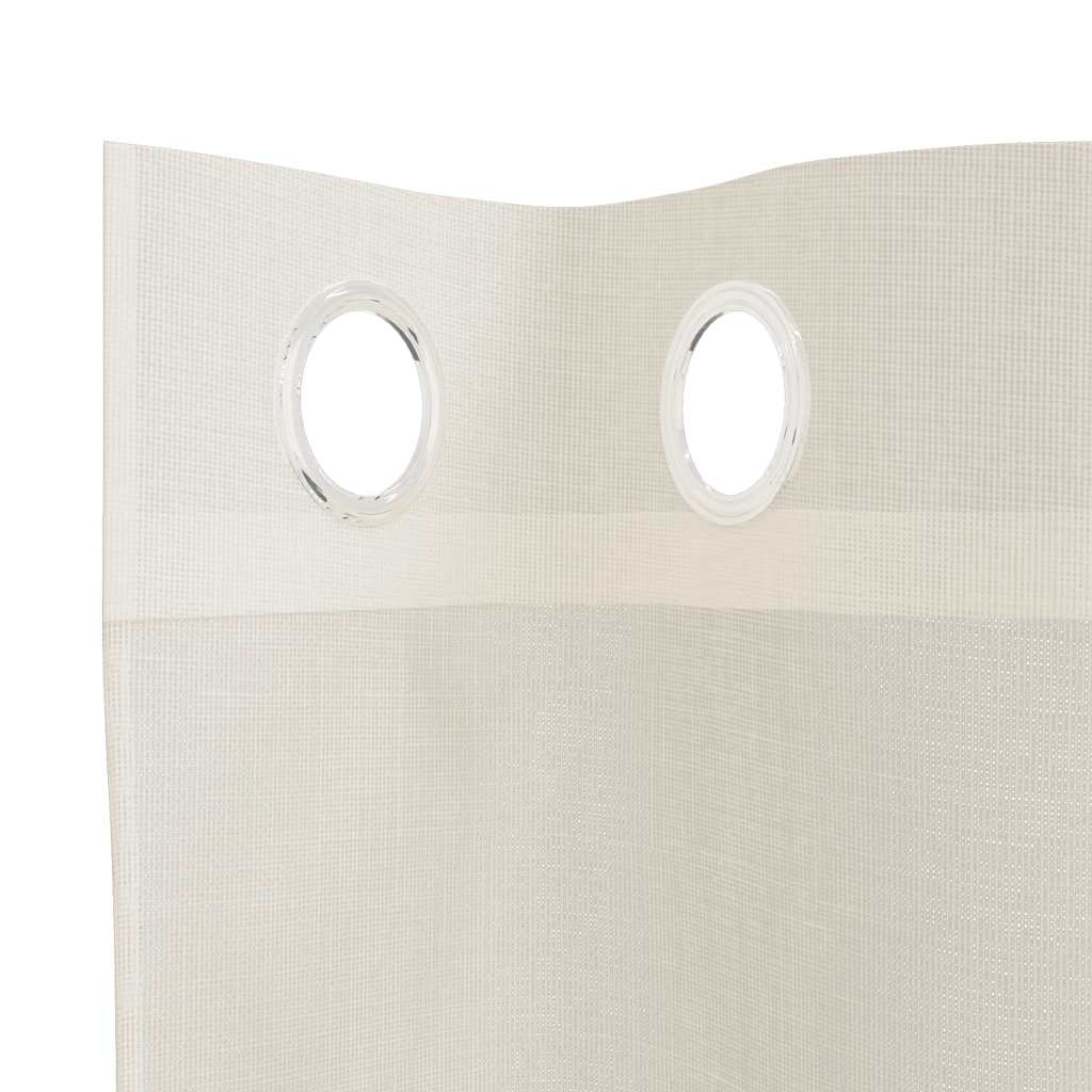 Tende in Voile con Occhielli 2 pz Crema 140x140 cm | homemem39