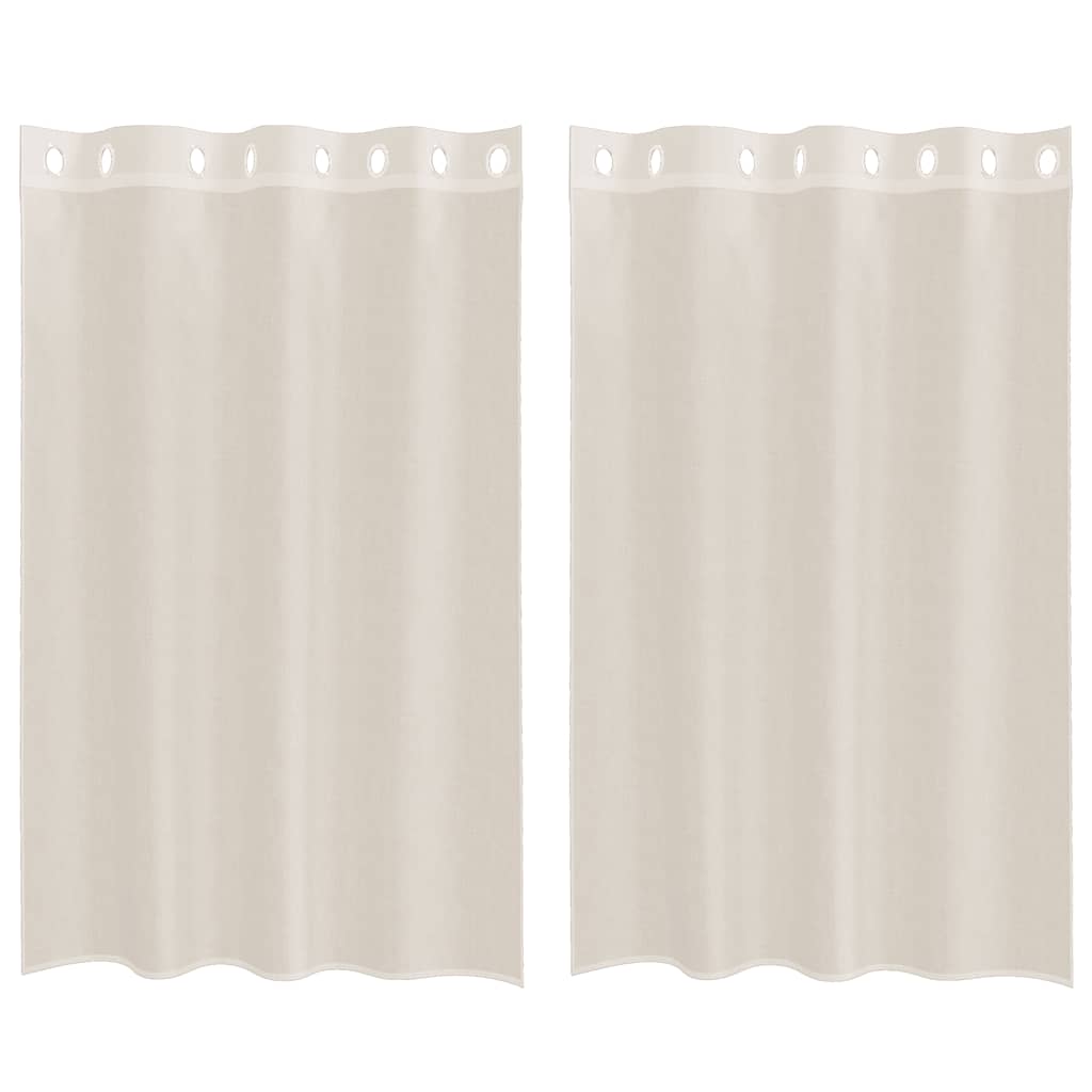 Tende in Voile con Occhielli 2 pz Crema 140x175 cm