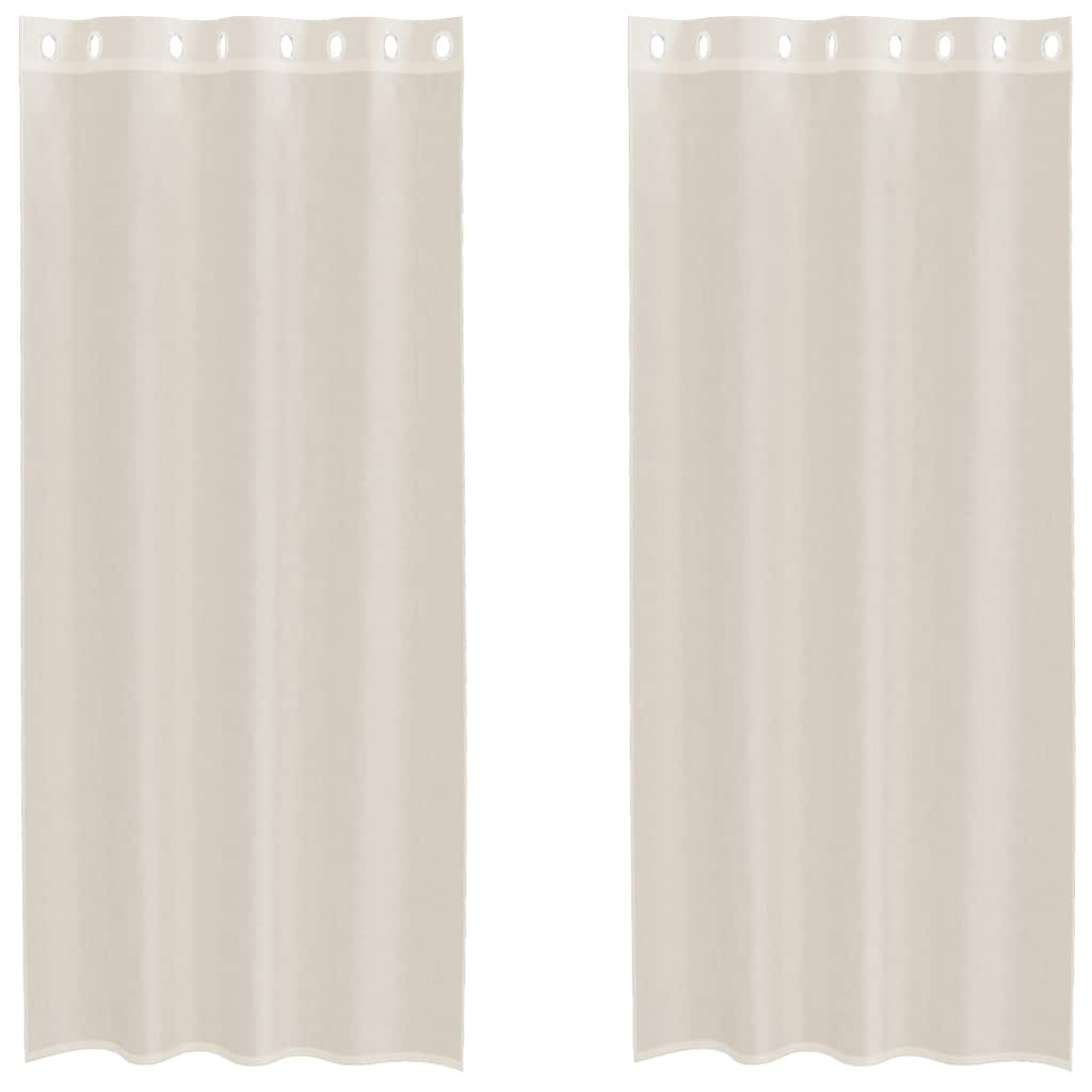 Tende in Voile con Occhielli 2 pz Crema 140x225 cm | homemem39