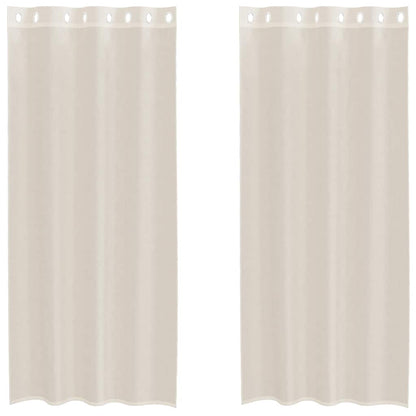 Tende in Voile con Occhielli 2 pz Crema 140x225 cm | homemem39