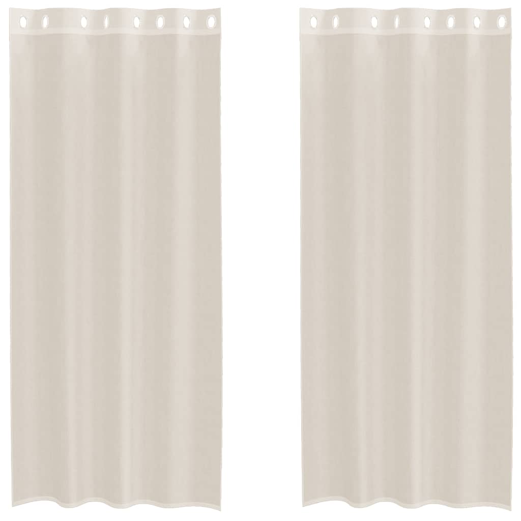 Tende in Voile con Occhielli 2 pz Crema 140x245 cm | homemem39