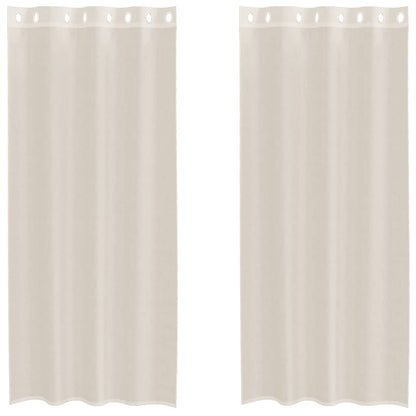 Tende in Voile con Occhielli 2 pz Crema 140x245 cm