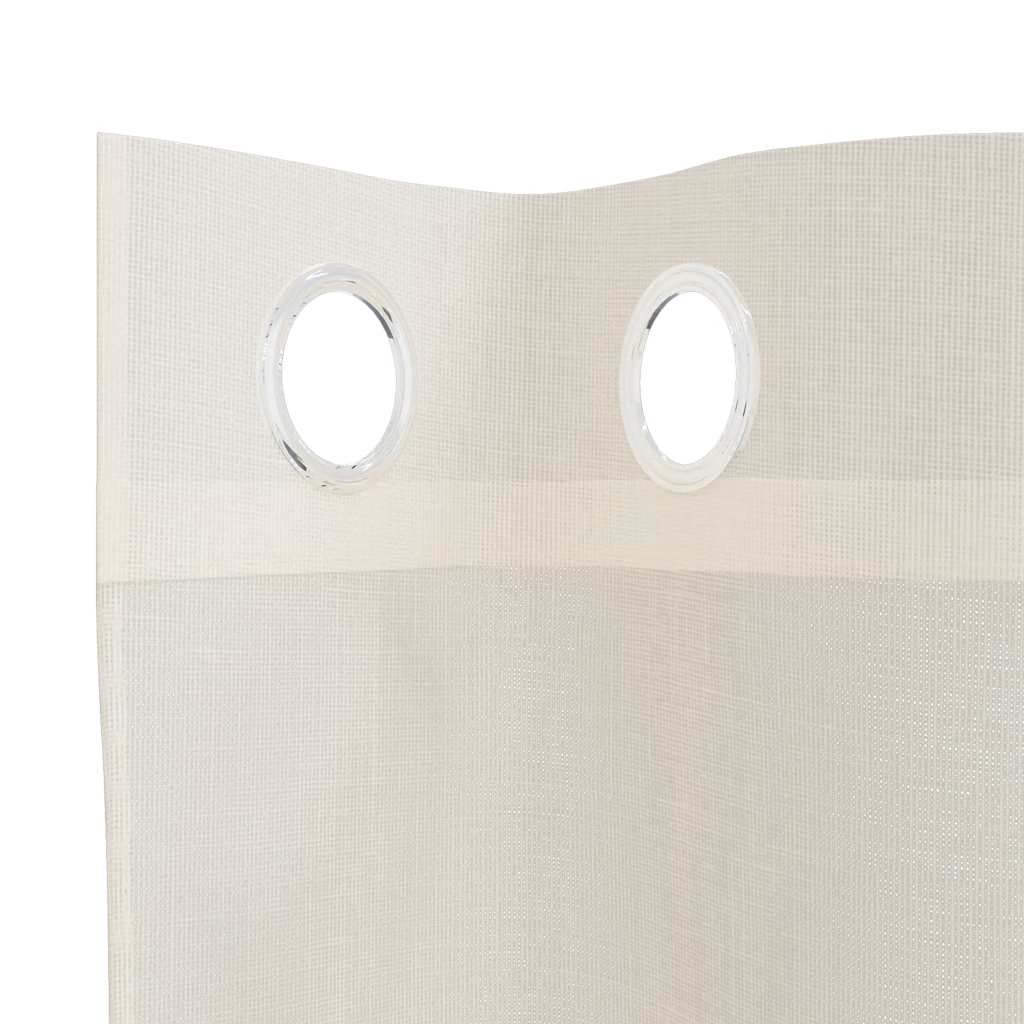 Tende in Voile con Occhielli 2 pz Crema 140x245 cm | homemem39