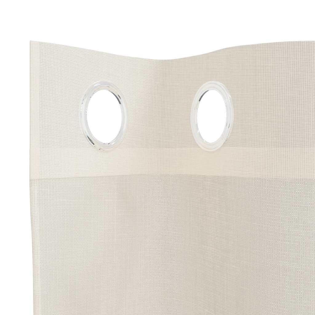 Tende in Voile con Occhielli 2 pz Crema 140x245 cm