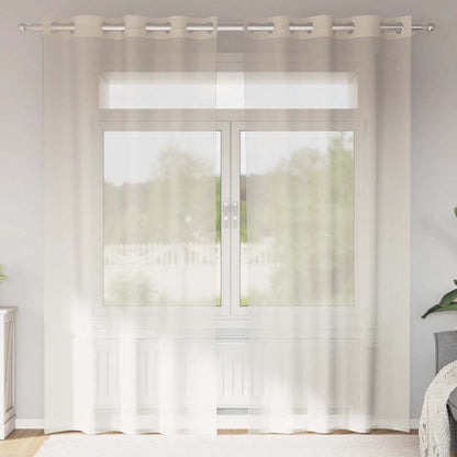 Tende in Voile con Occhielli 2 pz Crema 140x245 cm | homemem39