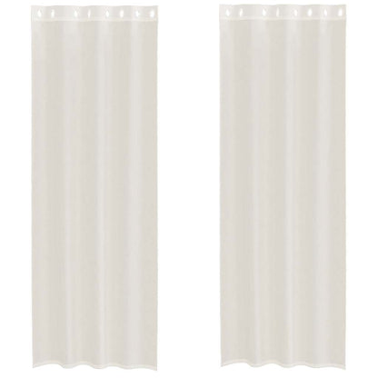 Tende in Voile con Occhielli 2 pz Crema 140x260 cm | homemem39