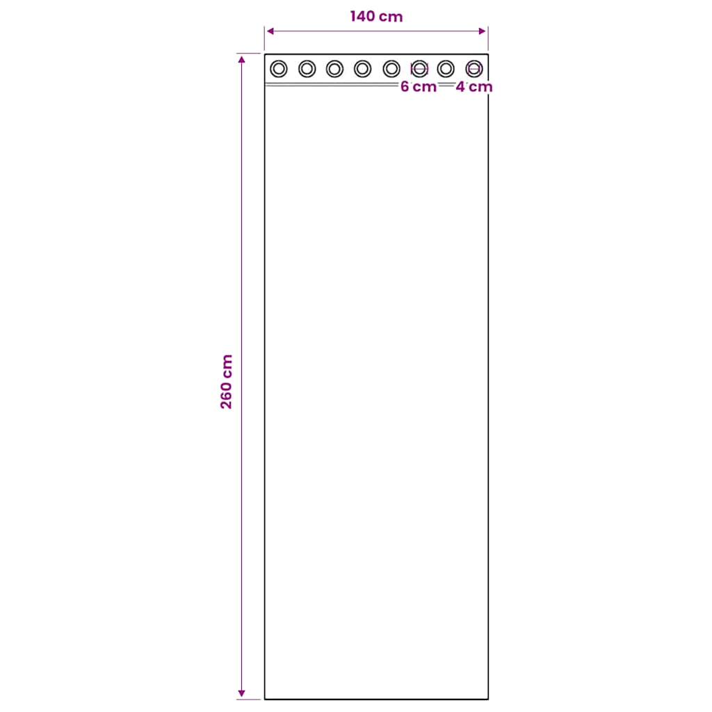Tende in Voile con Occhielli 2 pz Crema 140x260 cm