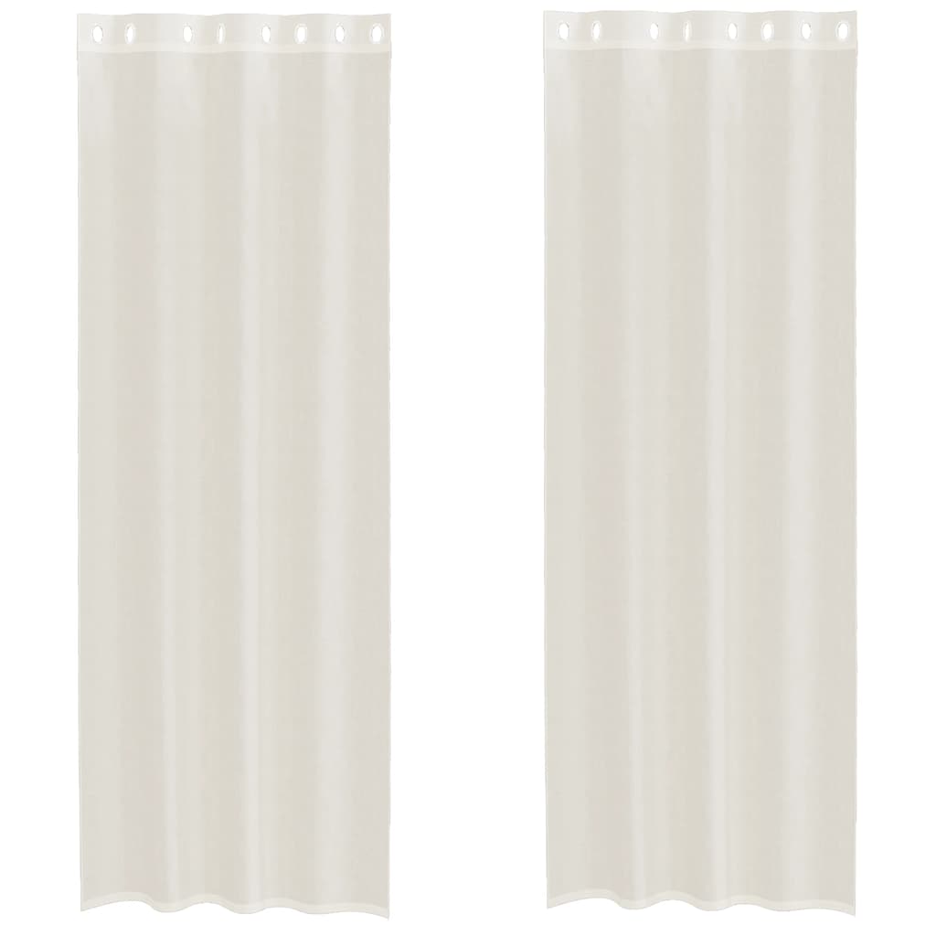 Tende in Voile con Occhielli 2 pz Crema 140x300 cm | homemem39