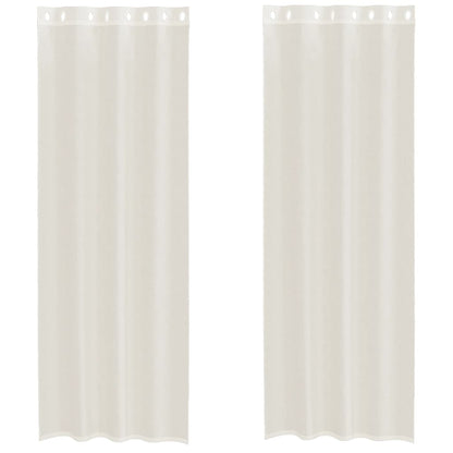 Tende in Voile con Occhielli 2 pz Crema 140x300 cm | homemem39