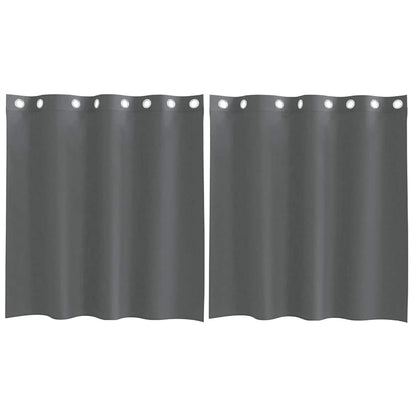 Tende in Voile con Occhielli 2 pz Grigio Scuro 140x140 cm | homemem39