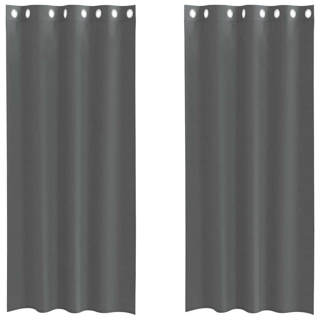 Tende in Voile con Occhielli 2 pz Grigio Scuro 140x225 cm | homemem39