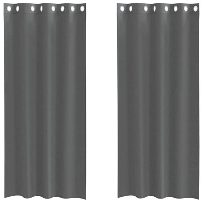 Tende in Voile con Occhielli 2 pz Grigio Scuro 140x225 cm | homemem39