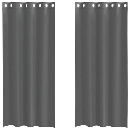 Tende in Voile con Occhielli 2 pz Grigio Scuro 140x225 cm