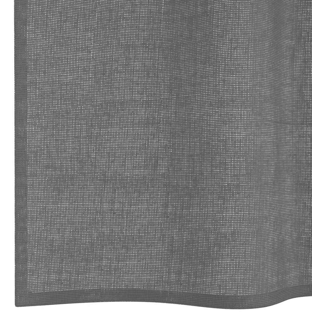 Tende in Voile con Occhielli 2 pz Grigio Scuro 140x225 cm