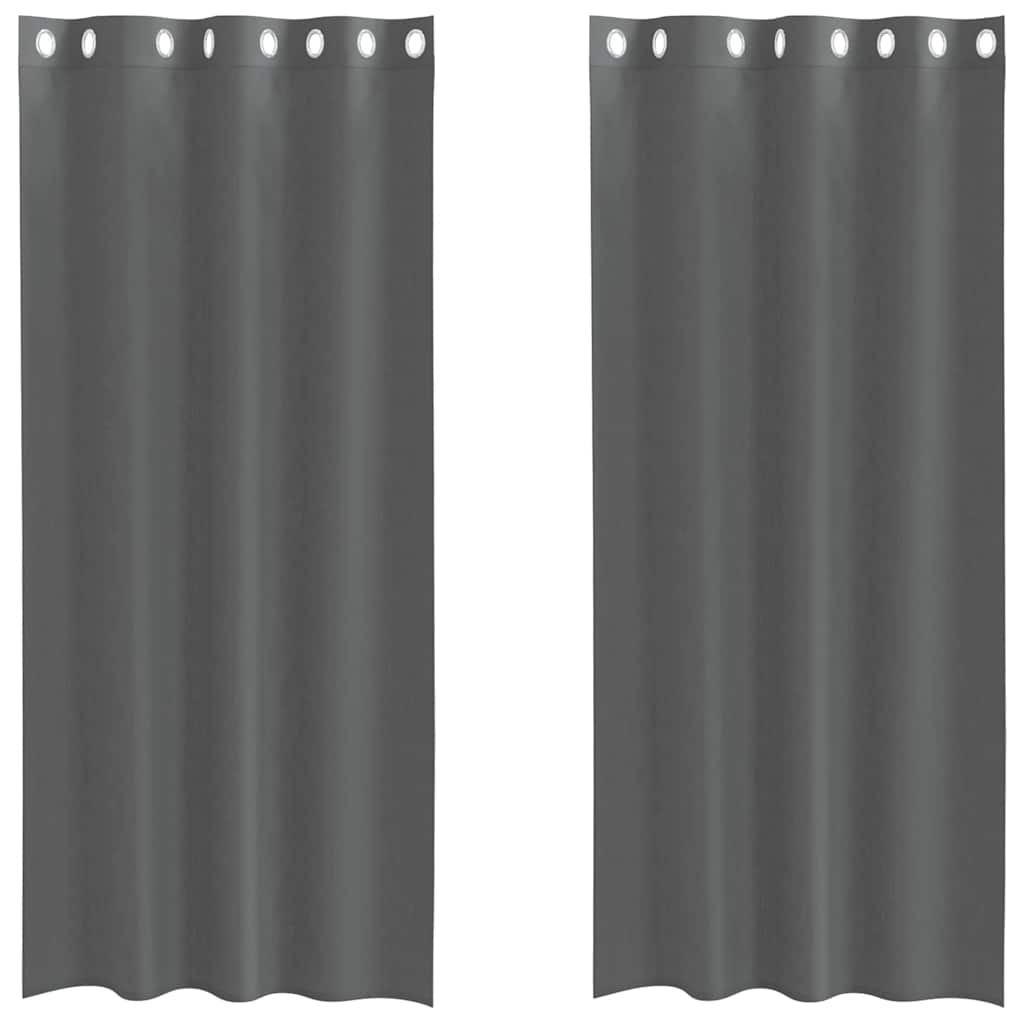 Tende in Voile con Occhielli 2 pz Grigio Scuro 140x245 cm | homemem39