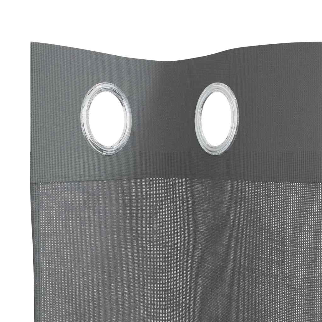 Tende in Voile con Occhielli 2 pz Grigio Scuro 140x260 cm