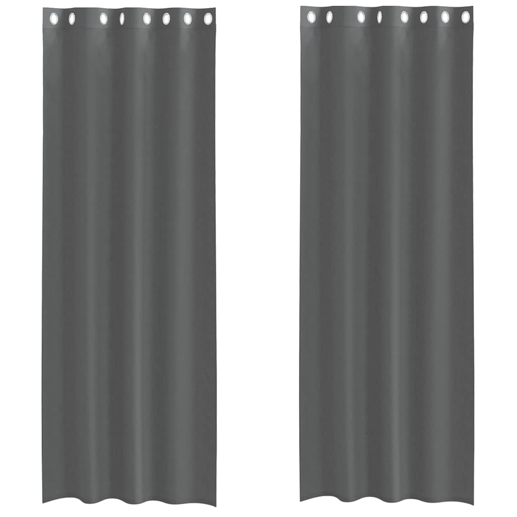 Tende in Voile con Occhielli 2 pz Grigio Scuro 140x300 cm | homemem39